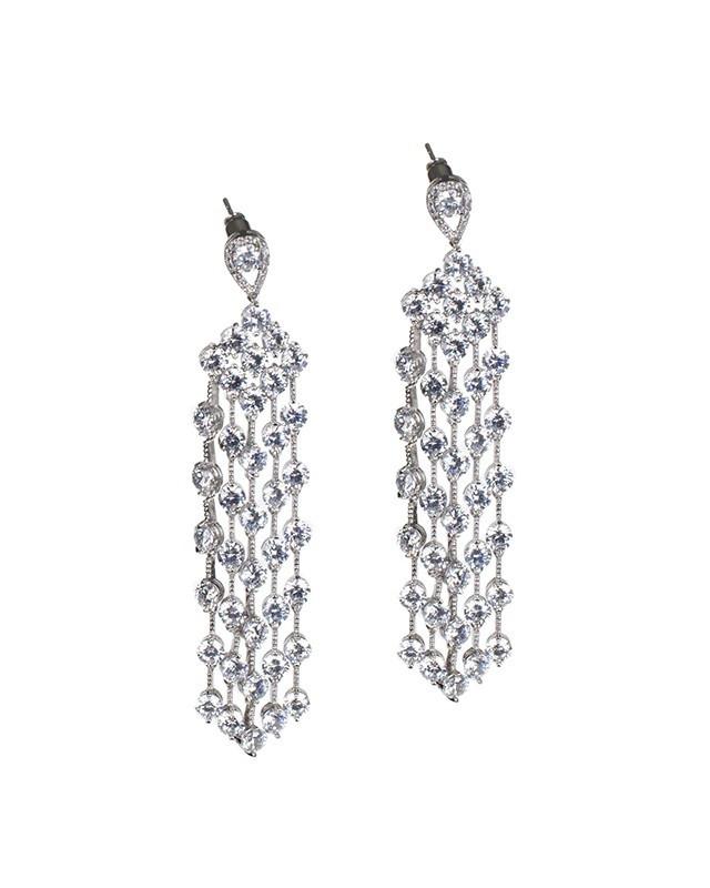 Cz By Kenneth Jay Lane - Round Fringe Earrings