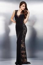 Jovani - Black Sleeveless Formal Jersey Dress 74117