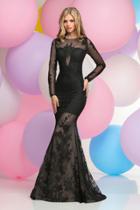 Zoey Grey - Laced V-neck Trumpet Dress 30826