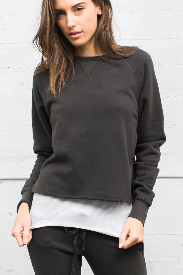 Joah Brown - Classic Grunge Cutoff In Charcoal
