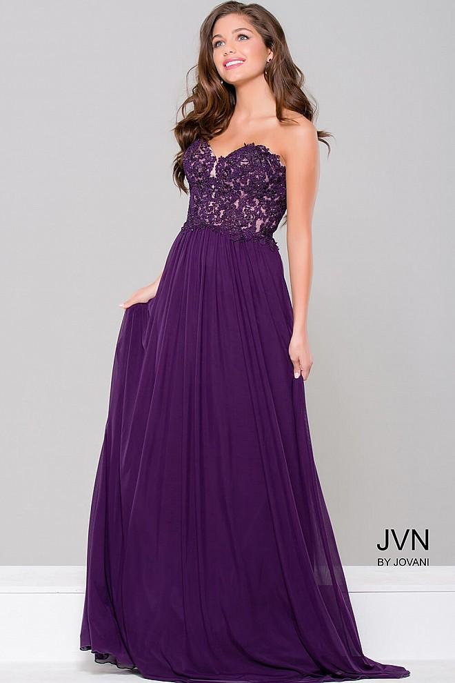 Jovani - Sweetheart Neck Mesh Dress Jvn41461