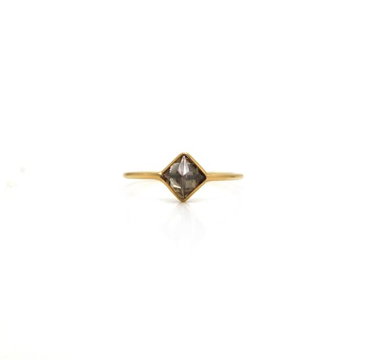 Tresor Collection - Diamond Squarae Cube Ring In 18k Yellow Gold