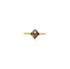 Tresor Collection - Diamond Squarae Cube Ring In 18k Yellow Gold