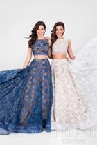 Terani Prom - Captivating Embroidery Bateau Polyester A-line Gown 1711p2714