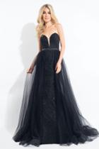 Rachel Allan - 6004 Strapless Tulle Overlay Mermaid Gown