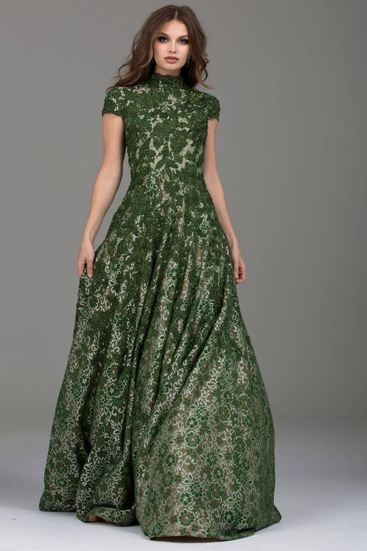 Jovani - 48860 Lace High Neck Ballgown