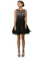 Dancing Queen - Bateau Neckline With Sheered And Beaded Bodice Party Dress 9168