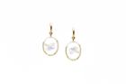 Tresor Collection - 18k Yellow Gold Earring With Rainbow Moonstone Smooth Oval Default Title