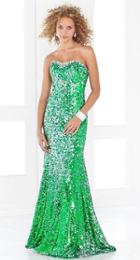 Blush - Glittering Strapless Long Dress 9306