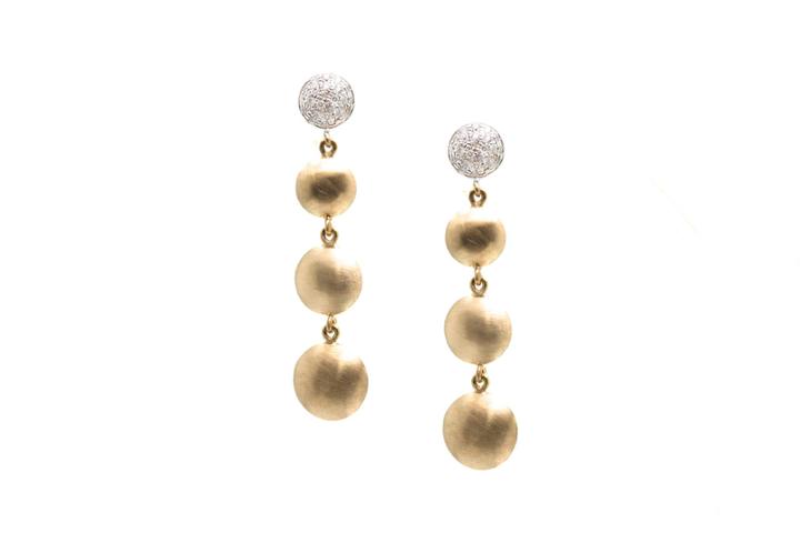 Tresor Collection - Lente 4 Tier Earrings With Pave Diamond In 18k Yg