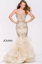 Jovani - Strapless Mermaid Tiered Skirt 36984