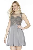 Jolene Collection - 17575l Foliage Ornate Illusion Dress