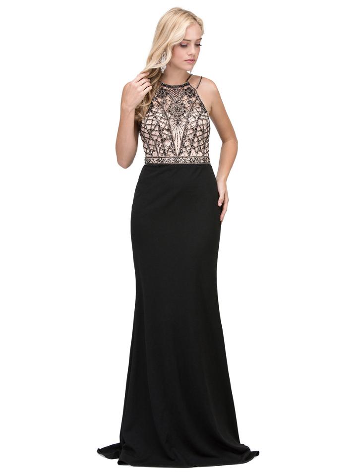 Dancing Queen - Halter Neck Embellished Sheath Gown