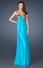 La Femme - 18617 Bedazzled Sweetheart Free Flowing Column Dress
