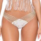 Luli Fama - Muchachita Linda Strappy Brazilian Ruched Back In White/gold (l50420)