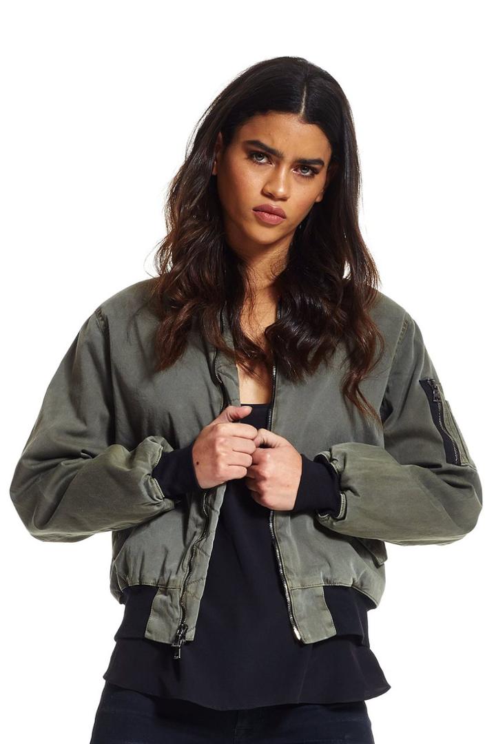 Hudson Jeans - W757tah Gene Puffy Bomber In Trooper Green