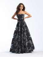 Madison James - 18-733 Strapless Floral Print Ballgown