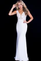 Jovani - Jvn50950 Lace Plunging Fitted Dress