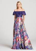 Ellie Wilde - Ew118105 Lace Off- Shoulder Floral Dress