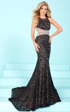 Tiffany Homecoming - Long Lace Prom Dress With Cut-outs 16239