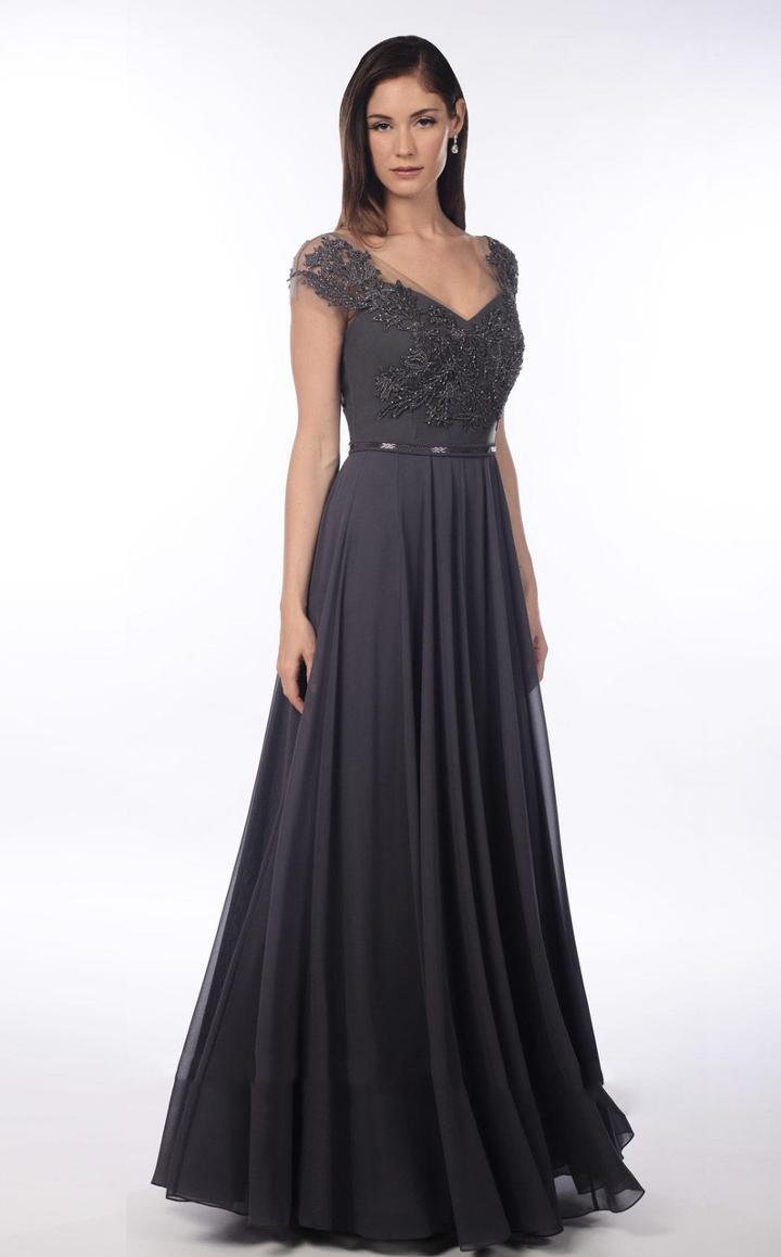 Daymor Couture - Beaded Lace Chiffon Evening Gown 908