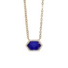 Rachael Ryen - Hexagon Pave Necklace In Sapphire Cats Eye