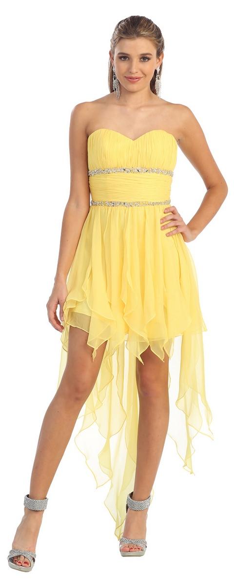 Strapless Sweetheart High-low Chiffon Dress