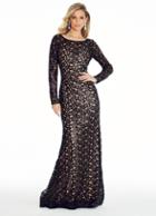 Ashley Lauren - 1285 Long Sleeves Sequined Evening Dress