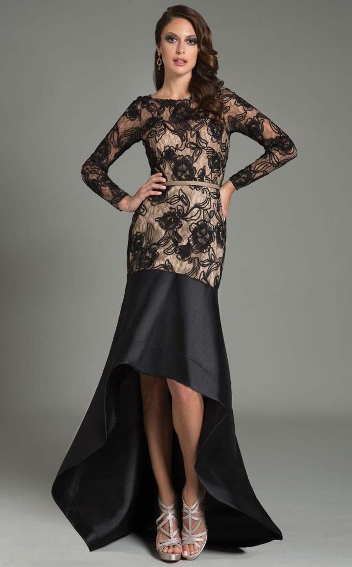 Feriani Couture - 18554 Laced Bateau Neck Trumpet Dress