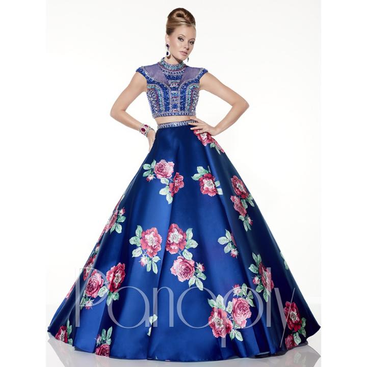 Panoply - Highly Embellished Choker Long Evening Gown 14792