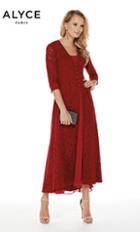 Alyce Paris - 27048 Lace Cardigan Inspired Tea Length Dress