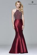Faviana - S7974 Long Fit And Flare Dress With Beaded Bodice