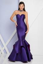 Terani Evening - 1721e4125 Illusion High Neck Ruffled And Mermaid Gown