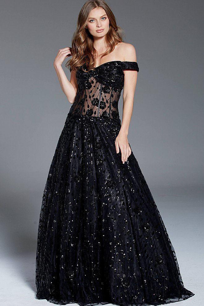 Jovani - 60814 Sequined Off-shoulder Ballgown