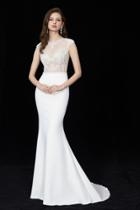 Angela And Alison - 81076 Embellished Illusion Jewel Trumpet Dress