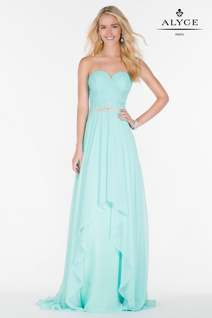 Alyce Paris Prom Collection - Strapless Chiffon Dress With Beaded Waist 6676