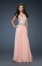La Femme - 18273 Beaded Strapless Chiffon A Line Gown