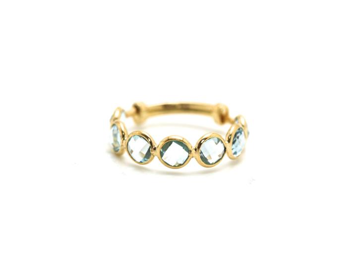 Tresor Collection - Sky Blue Topaz Gemstone Ring Band In 18k Yellow Gold (m4410bt)