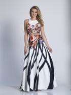 Dave & Johnny - A5608 Two Piece Floral Halter Gown
