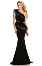 Johnathan Kayne - 8007 Adorned Asymmetrical Peplum Mermaid Gown