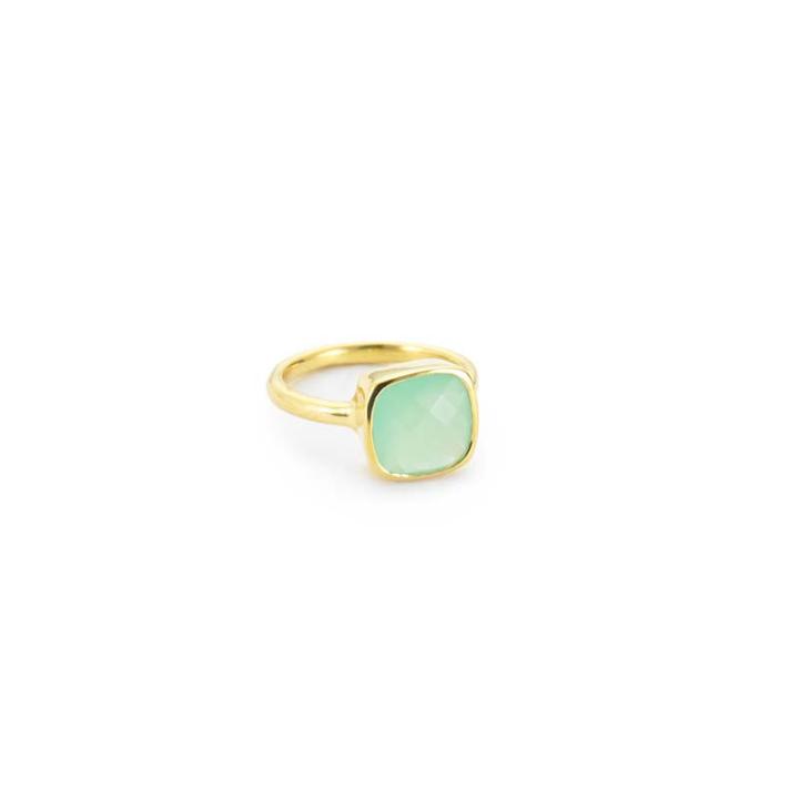 Margaret Elizabeth - Cushion Cut Ring Aqua Chalcedony