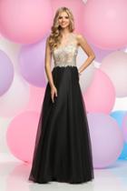 Zoey Grey - Jeweled Illusion Neck A-line Dress 31026