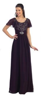 Dancing Queen - 8354 Lace Flutter Sleeves Evening Dress
