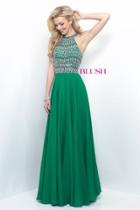 Blush - Crystal Jewel Embellished Halter Style Gown 11251