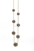 Tresor Collection - Amethyst Origami Sphere Balls Necklace In 18k Yellow Gold