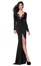 Tarik Ediz - Slim Long Sleeve V Neck Twist Dress 50017 - 1 Pc Red In Size 6 Available