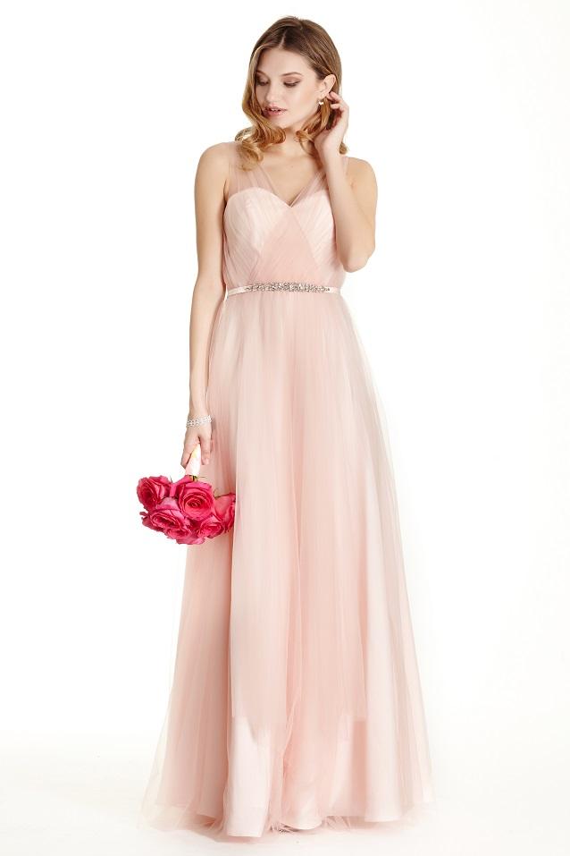 Aspeed - L1750 Embellished Illusion V-neck Mesh Evening Dress