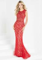 Tiffany Homecoming - 16306 Beaded Lace Bateau Sheath Dress