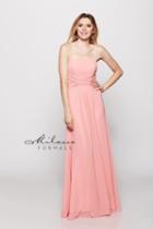 Milano Formals - Strapless Ruched Crisscross Long Gown E1270