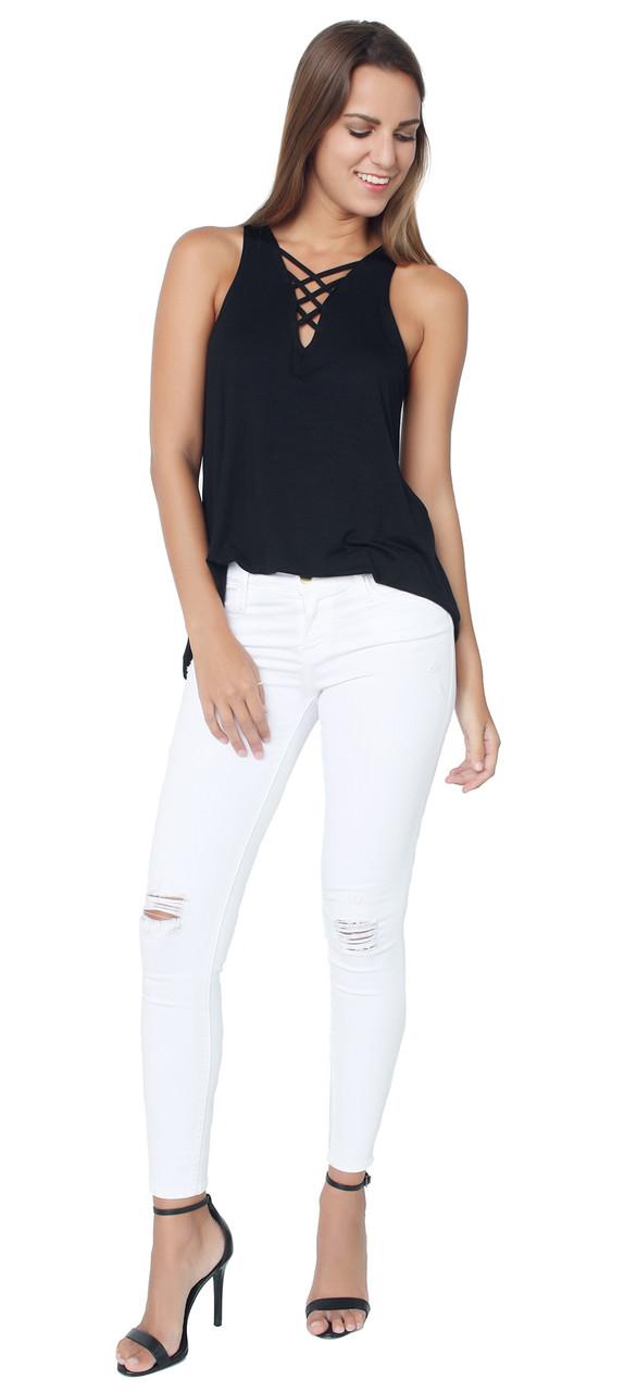 Frame - Le Skinny Crop Lilac Blanc